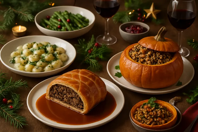 Vegetarisch pronkstuk als hoofdgerecht voor het kerstdiner: warm, smaakvol en feestelijk