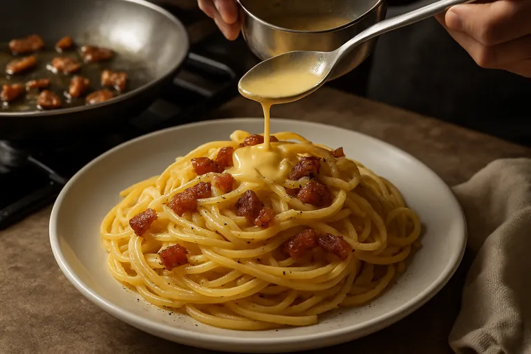 Basis van echte carbonara: techniek, romigheid en timing