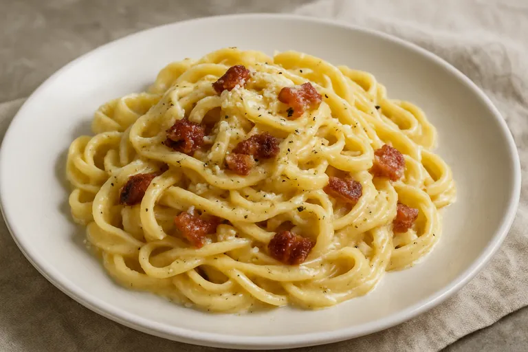 Wat is pasta carbonara zonder ei